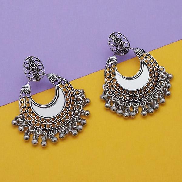 Jeweljunk Silver Plated Mirror Dangler Earrings - 1314772