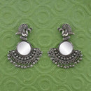 Jeweljunk Silver Plated Mirror Dangler Earrings - 1314781