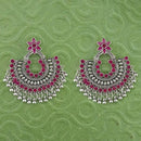 Jeweljunk Pink Meenakari Silver Plated Afghani Earrings - 1314789E