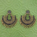 Jeweljunk Blue Meenakari Gold Plated Afghani Earrings - 1314790D