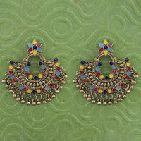 Jeweljunk Multi Meenakari Gold Plated Afghani Earrings - 1314790H