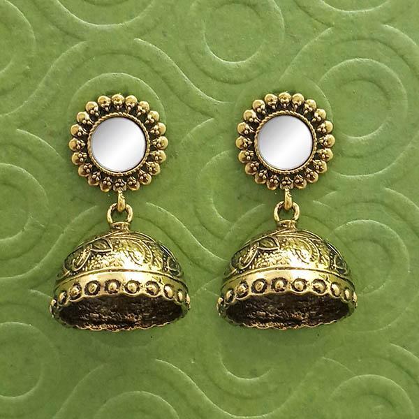 Jeweljunk Gold Plated Mirror Jhumki Earrings - 1314797A