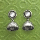Jeweljunk Silver Plated Mirror Jhumki Earrings - 1314797B
