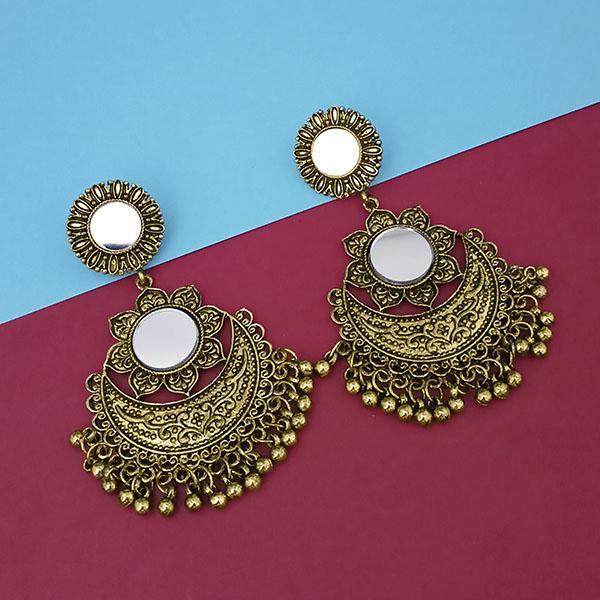 Tip Top Fashions Gold Plated Mirror Dangler Earrings - 1314801B