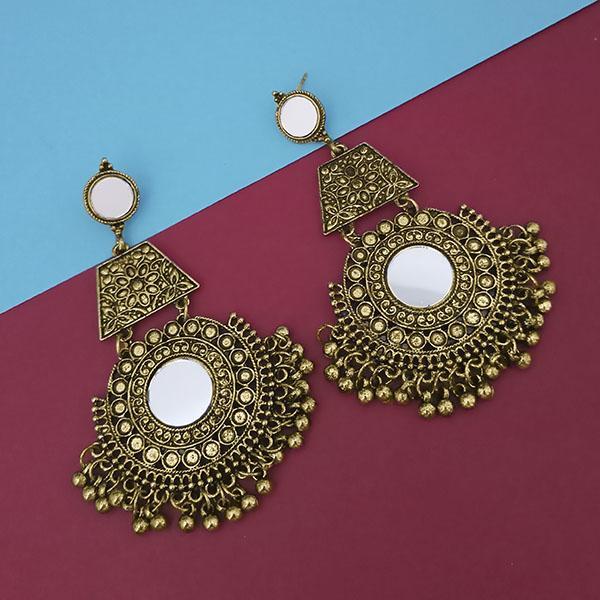 Tip Top Fashions Gold Plated Mirror Dangler Earrings - 1314802B