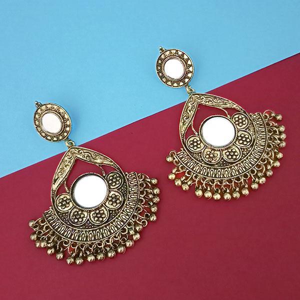 Tip Top Fashions Gold Plated Mirror Dangler Earrings - 1314806B