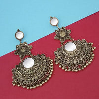 Tip Top Fashions Gold Plated Mirror Dangler Earrings - 1314809B