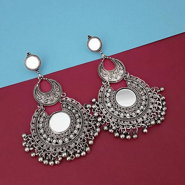 Tip Top Fashions Silver Plated Mirror Dangler Earrings - 1314812A