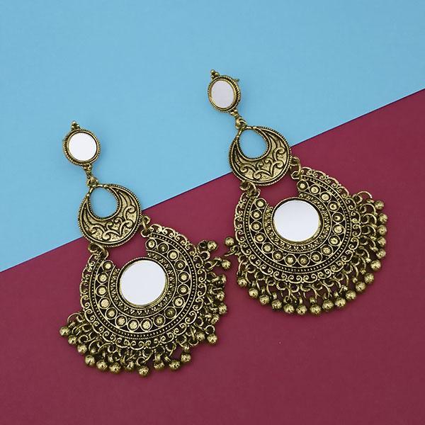 Tip Top Fashions Gold Plated Mirror Dangler Earrings - 1314812B