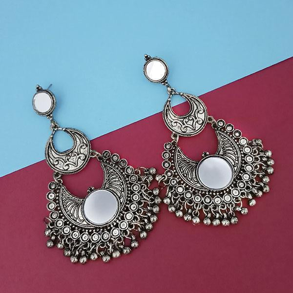 Tip Top Fashions Silver Plated Mirror Dangler Earrings - 1314813A