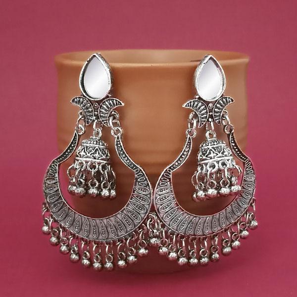 Tip Top Fashions Silver Plated Mirror Dangler Earrings - 1314816A