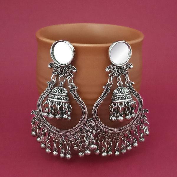 Tip Top Fashions Silver Plated Mirror Dangler Earrings - 1314819A