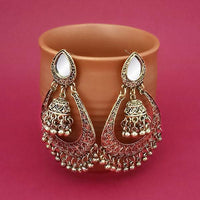 Jeweljunk Gold Plated Mirror Dangler Earrings - 1314822B