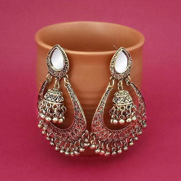 Jeweljunk Gold Plated Mirror Dangler Earrings - 1314822B
