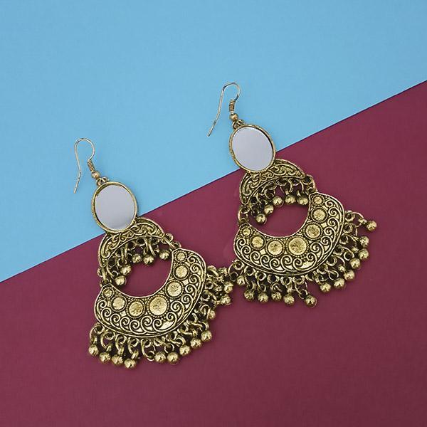 Tip Top Fashions Gold Plated Mirror Dangler Earrings - 1314826B