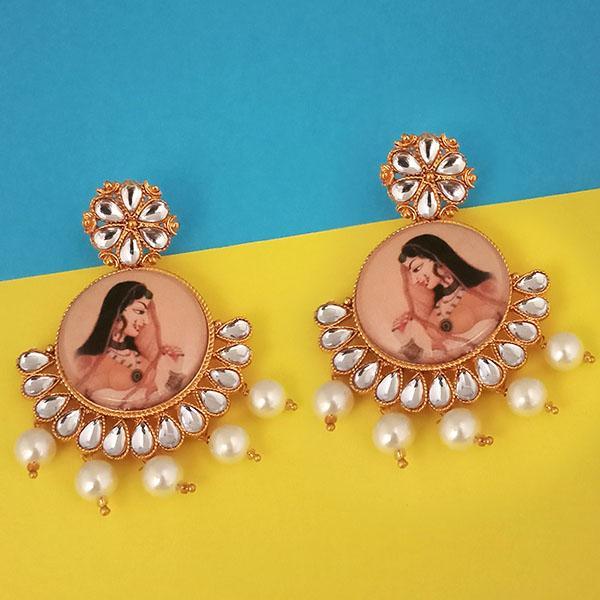 kriaa Padmavati Inspired Gold Plated Dangler Earrings - 1315102