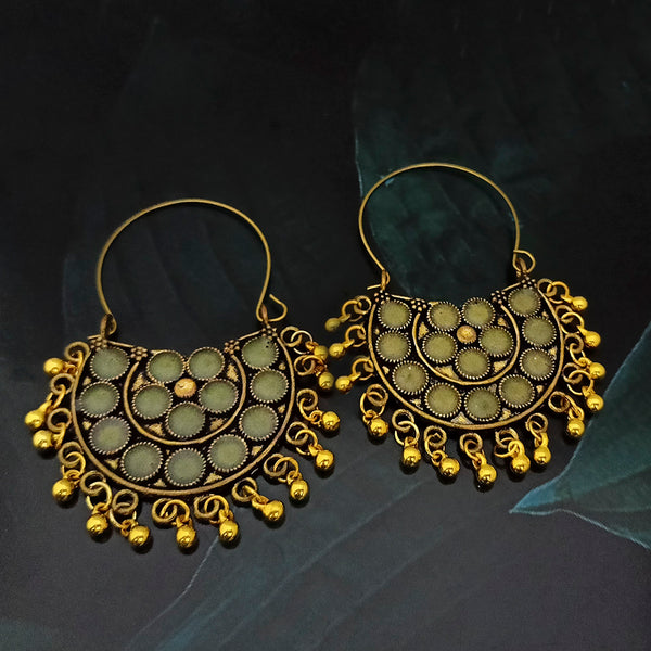 Jeweljunk  Antique Gold Plated Dangler Afghani Earrings