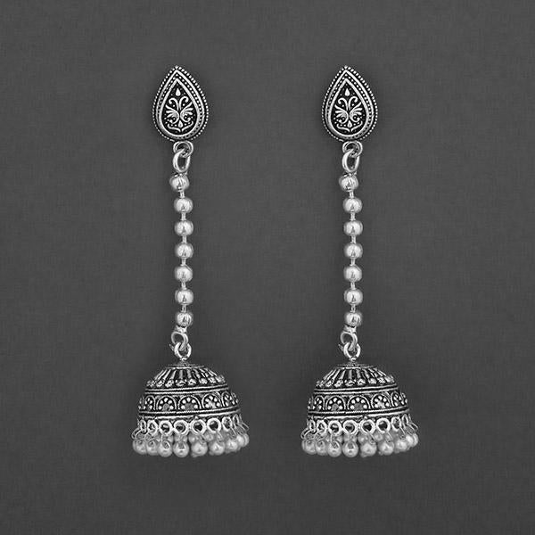 Jeweljunk Oxidised Chain Jhumki Earrings - 1315202A