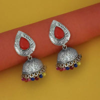 Jeweljunk Multicolor Beads Rhodium Plated jhumki Earrings - 1315336A