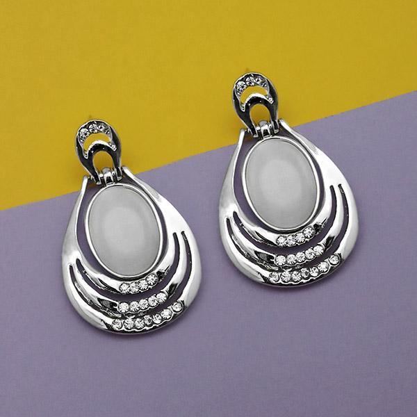 Kriaa Resin And Austrian Stone Silver Plated Dangler Earrings - 1315402