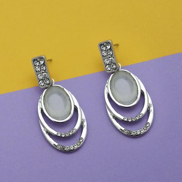 Kriaa Resin And Austrian Stone Silver Plated Dangler Earrings - 1315403