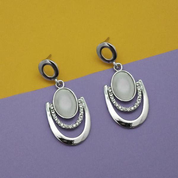 Kriaa Resin And Austrian Stone Silver Plated Dangler Earrings - 1315404