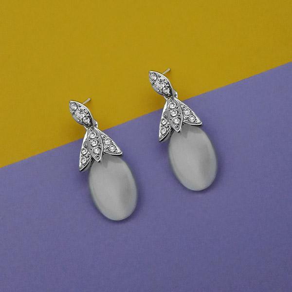 Kriaa Resin And Austrian Stone Silver Plated Dangler Earrings - 1315409