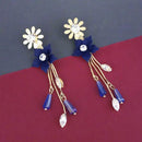 Urthn Blue Floral Austrian Stone Dangler Earrings  - 1315701A