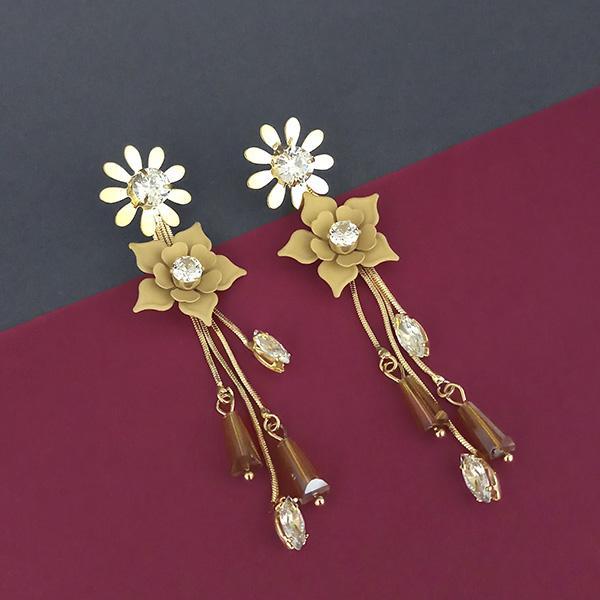 Urthn Gold Plated Floral Dangler Earrings  - 1315701C