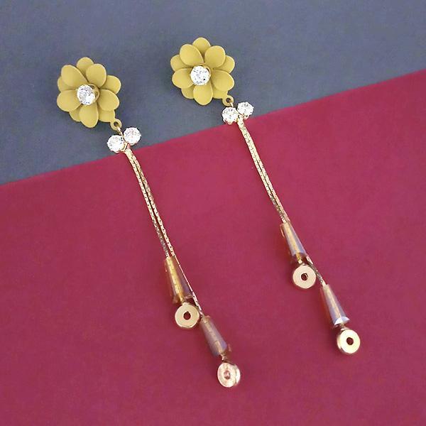 Urthn Gold Plated Floral Dangler Earrings - 1315702C
