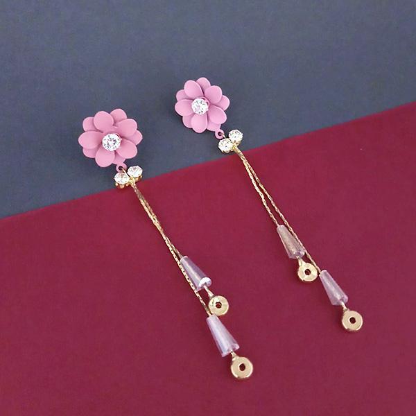 Urthn Austrian Stone Gold Plated Floral Dangler Earrings - 1315702E