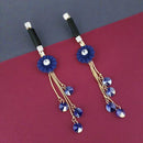 Urthn Blue Floral Austrian Stone Dangler Earrings - 1315705A