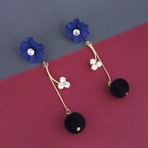Urthn Blue Floral Austrian Stone Dangler Earrings  - 1315708A