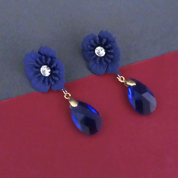 Urthn Blue Floral Austrian Stone Dangler Earrings - 1315711A