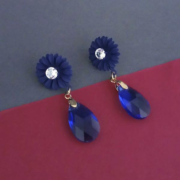 Urthn Blue Floral Austrian Stone Dangler Earrings  - 1315715A