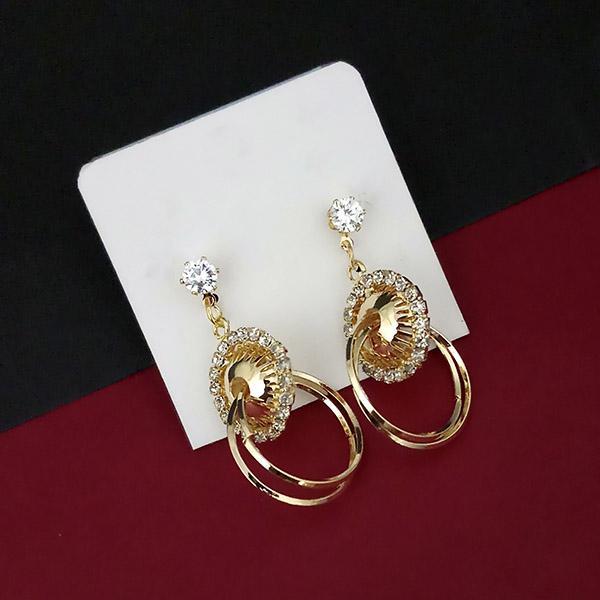 Urthn White Austrian Stone Gold Plated Dangler Earrings  - 1315804A