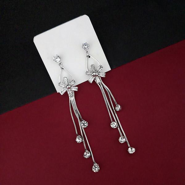 Urthn Silver Plated AD Stone Dangler Earrings  - 1315822B