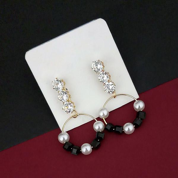 Urthn Austrian Stone Gold Plated Pearl Dangler Earrings  - 1315827E