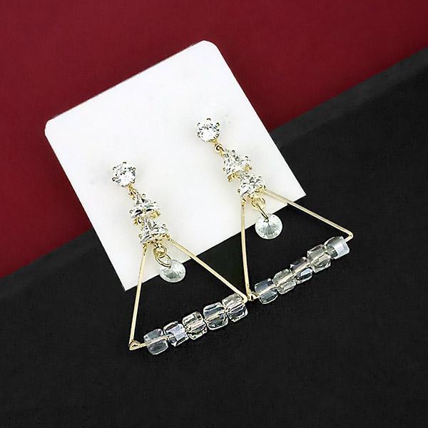 Urthn Crystal Stone Gold Plated Dangler Earrings - 1315831F