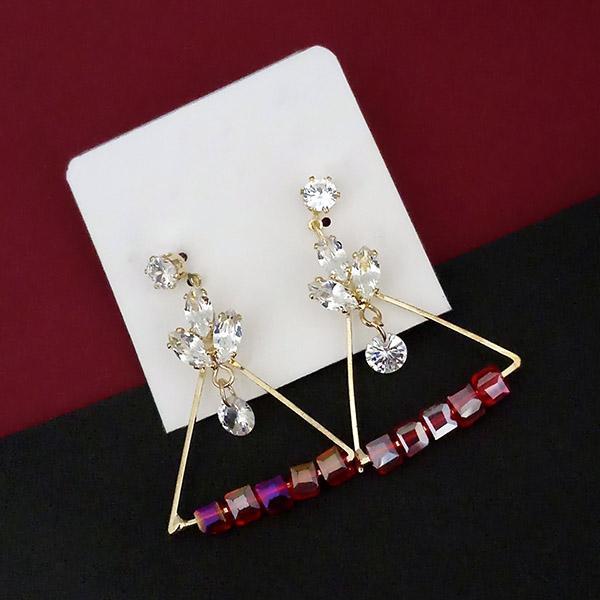 Urthn Crystal Stone Gold Plated Dangler Earrings - 1315832B