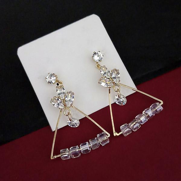 Urthn Crystal Stone Gold Plated Dangler Earrings - 1315832F