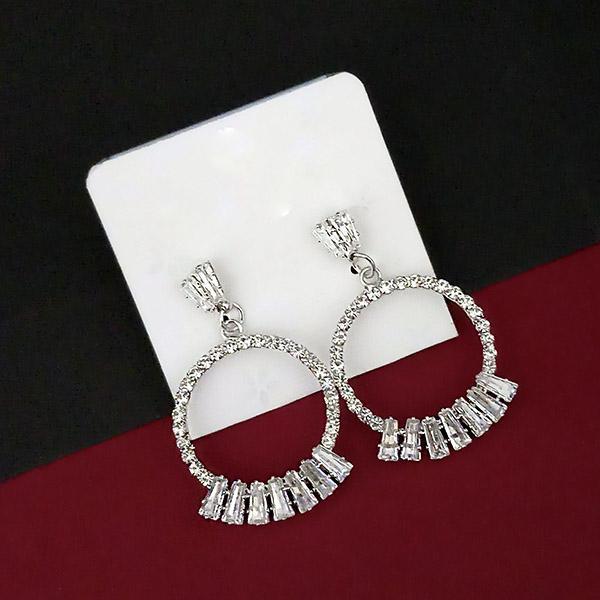 Urthn Silver Plated AD Stone Dangler Earrings - 1315841