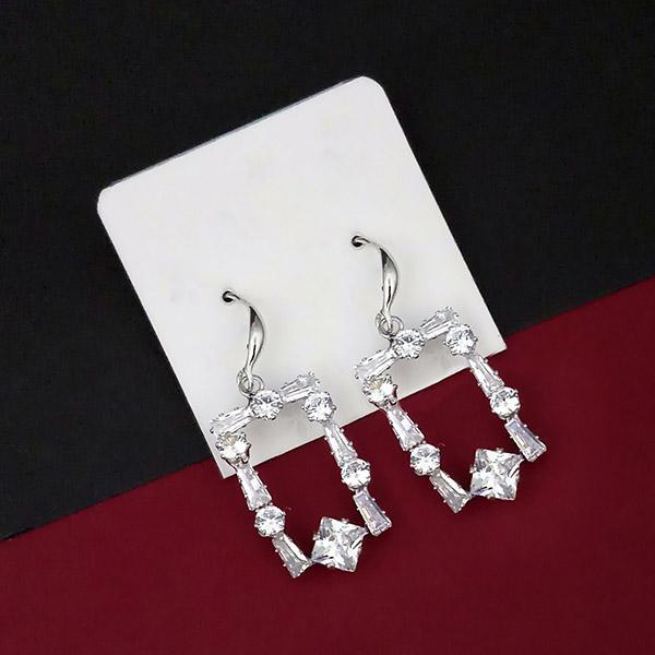 Urthn Silver Plated AD Stone Dangler Earrings - 1315844B
