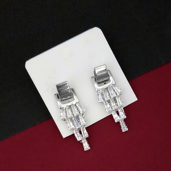 Urthn Silver Plated AD Stone Dangler Earrings - 1315847B