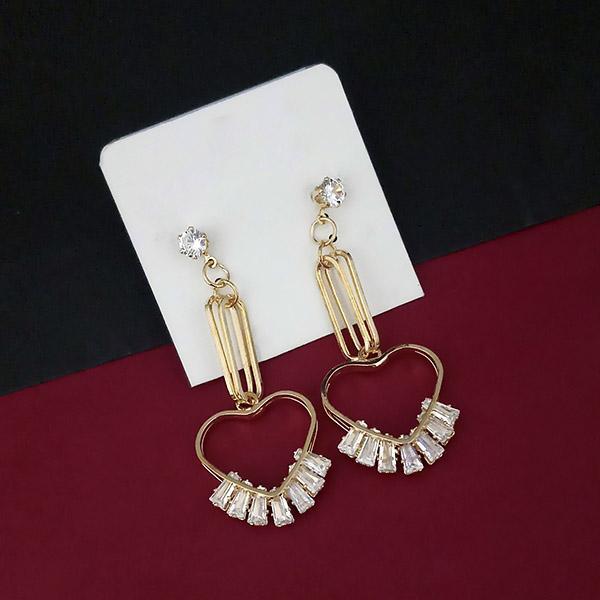 Urthn AD Stone Gold Plated Dangler Earrings - 1315852A