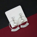Urthn AD Stone Silver Plated Dangler Earrings  - 1315854B