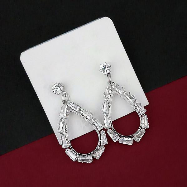 Urthn AD Stone Silver Plated Dangler Earrings - 1315856