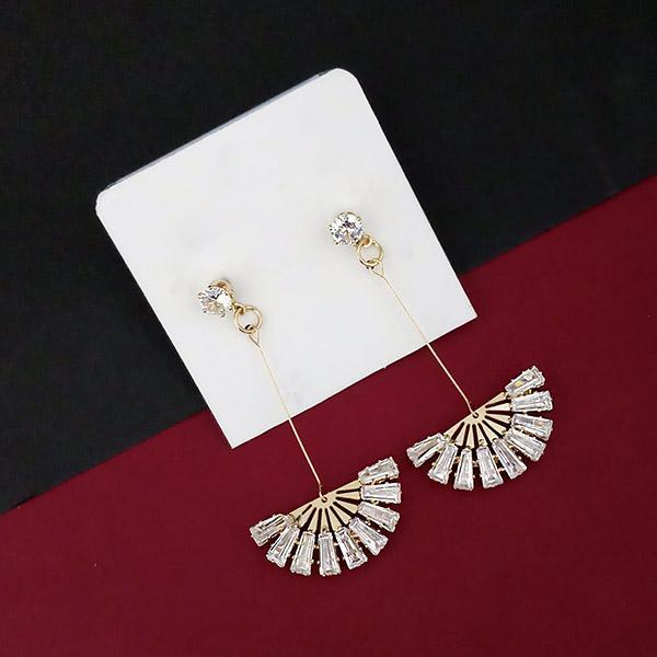 Urthn AD Stone Gold Plated Dangler Earrings - 1315858