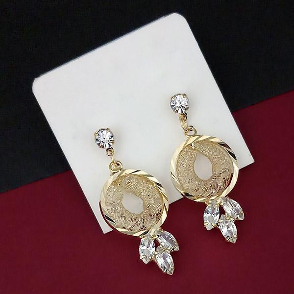 Urthn White Crystal Stone Gold Plated Dangler Earrings  - 1315864A