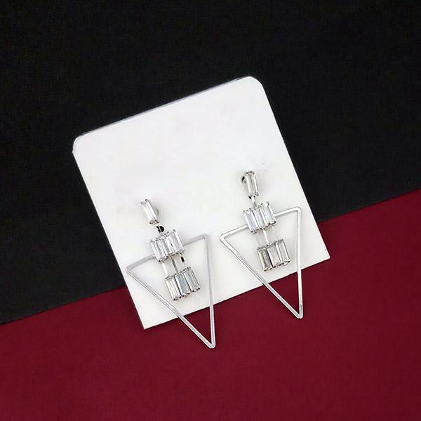 Urthn Silver Plated AD Stone Dangler Earrings - 1315869